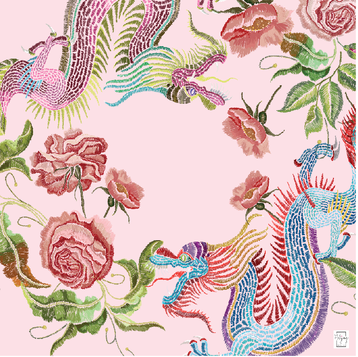 YEAR OF THE DRAGON MAT - PINK BLUSH