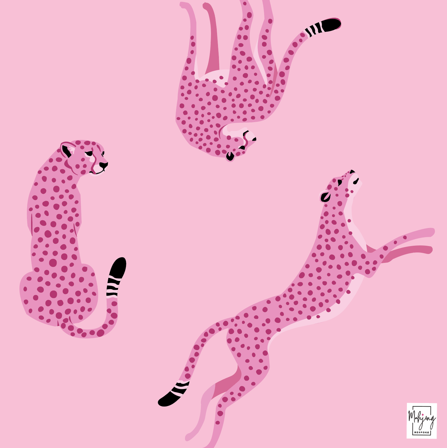 FLIRTY LEOPARDS MAT - PETAL PINK – Bespoke Mahjong