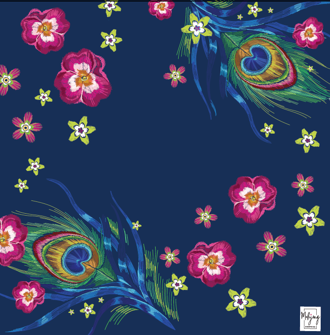 DOUBLE-SIDED MAT | Double the Fun/Darjeeling Peacock Mat