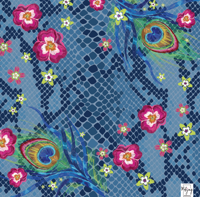 DOUBLE-SIDED MAT | Double the Fun/Darjeeling Peacock Mat