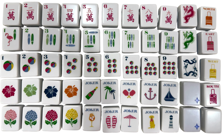 In Stock - Bespoke X Gray Malin Laguna Table - Pink and White Umbrellas, Cape May