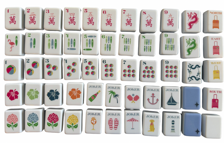 In Stock - Bespoke X Gray Malin Laguna Table - Pink and White Umbrellas, Cape May