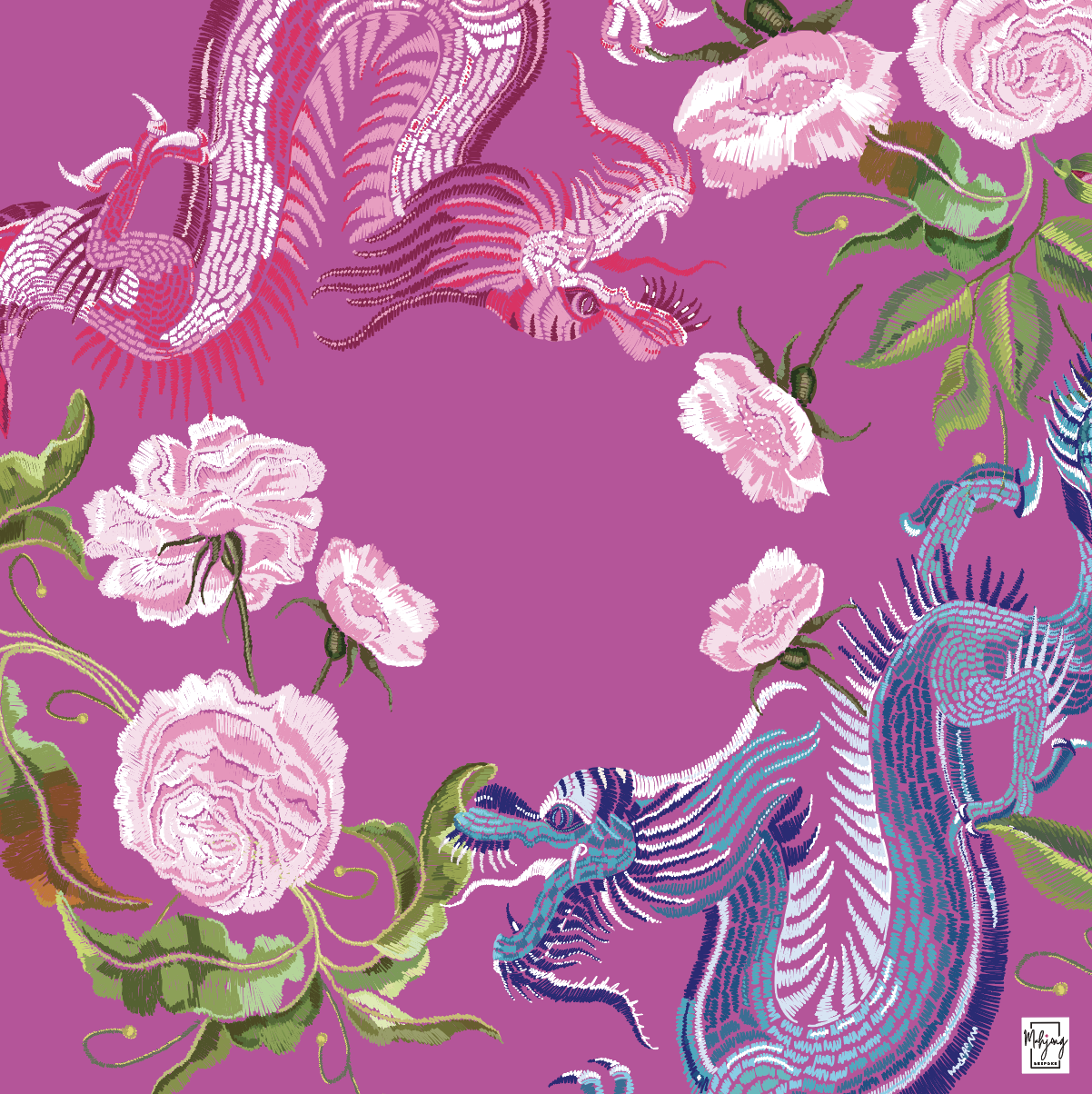 YEAR OF THE DRAGON MAT - RASPBERRY SORBET – Bespoke Mahjong