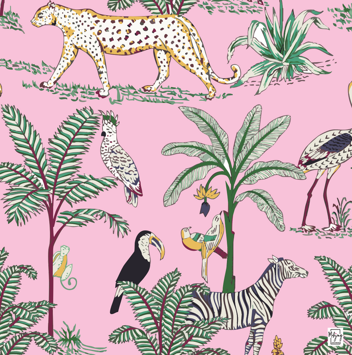 PREORDER - DOUBLE-SIDED MAT | Double the Fun/Dhonk & Bespoke Collab Jungle Mat - BABY PINK & LILAC