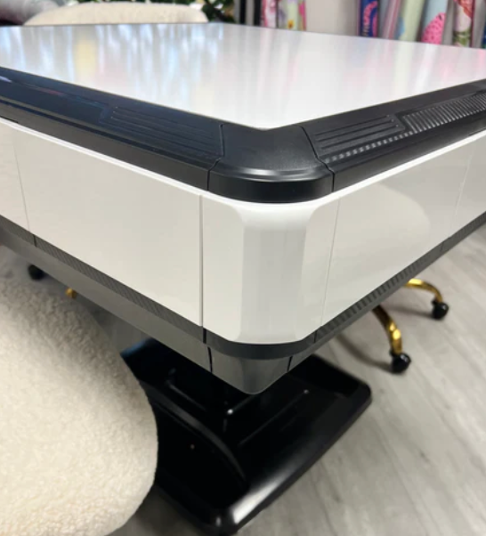 In Stock - Bespoke X Gray Malin Laguna Table - Pink and White Umbrellas, Cape May