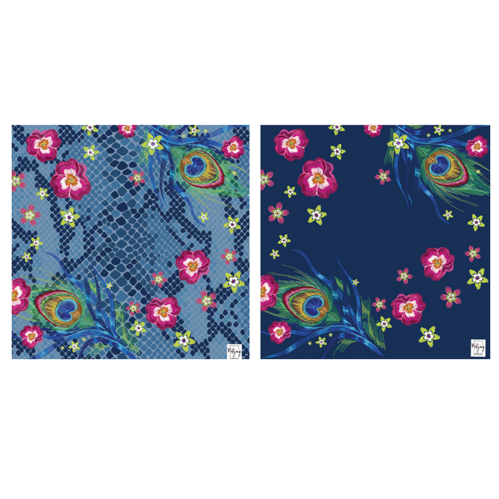 DOUBLE-SIDED MAT | Double the Fun/Darjeeling Peacock Mat