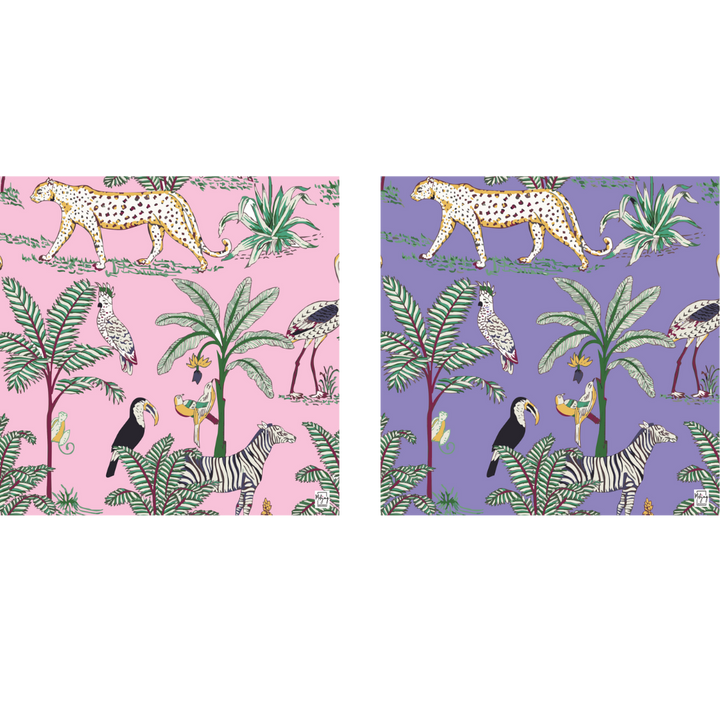 PREORDER - DOUBLE-SIDED MAT | Double the Fun/Dhonk & Bespoke Collab Jungle Mat - BABY PINK & LILAC