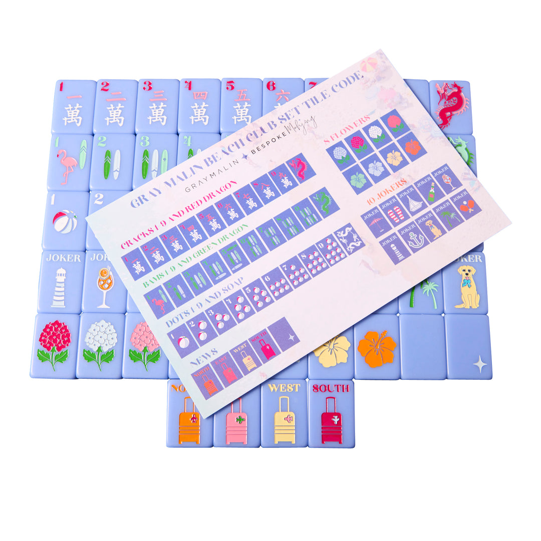 Bespoke X Gray Malin Beach Club Mahjong Tiles - Cabana Blue