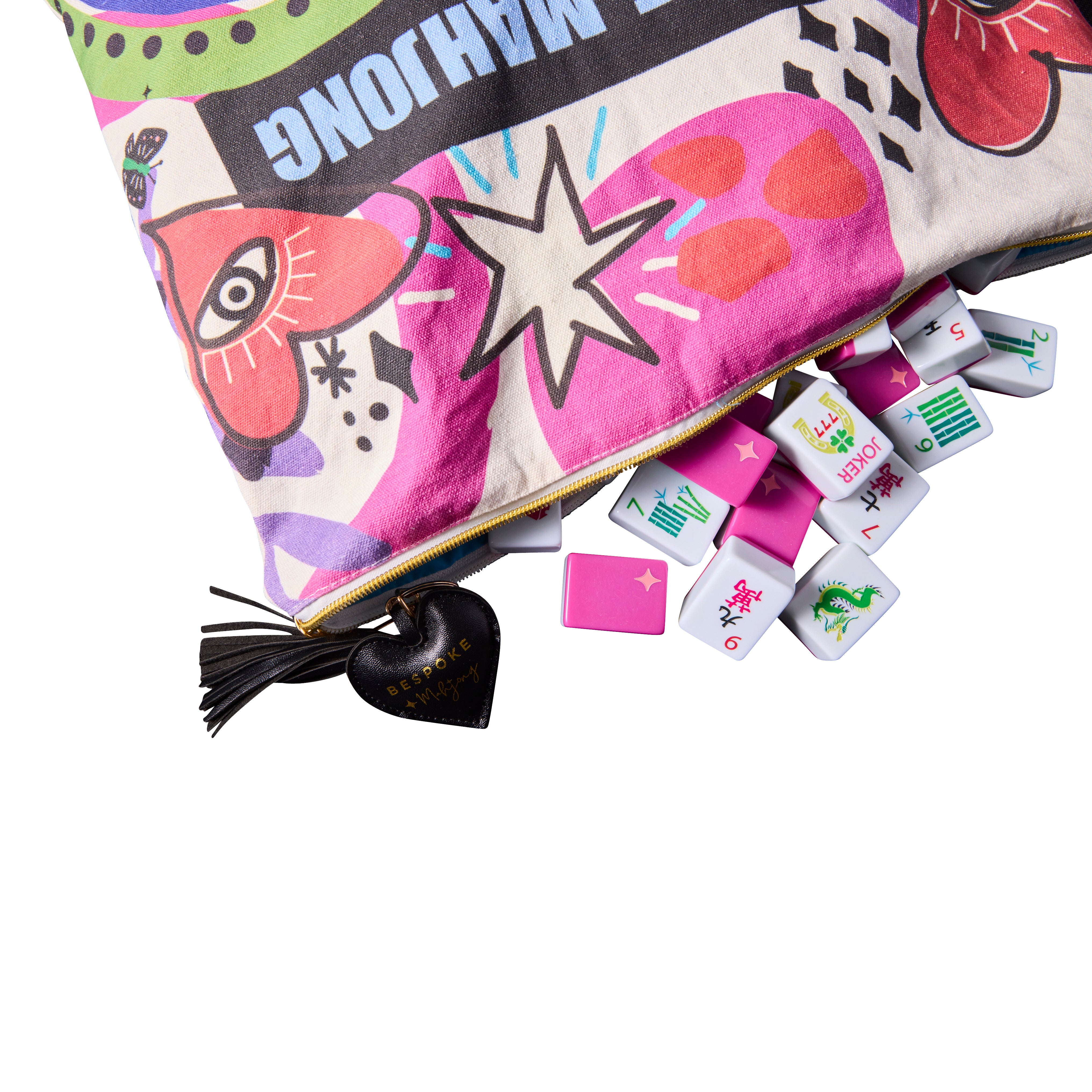 Lucky charm from CHINA 富貴長春　６種類　３点セット Lucky Fu Bag Car Mirror Hanger, Chinese Embroidered Sachets Bag