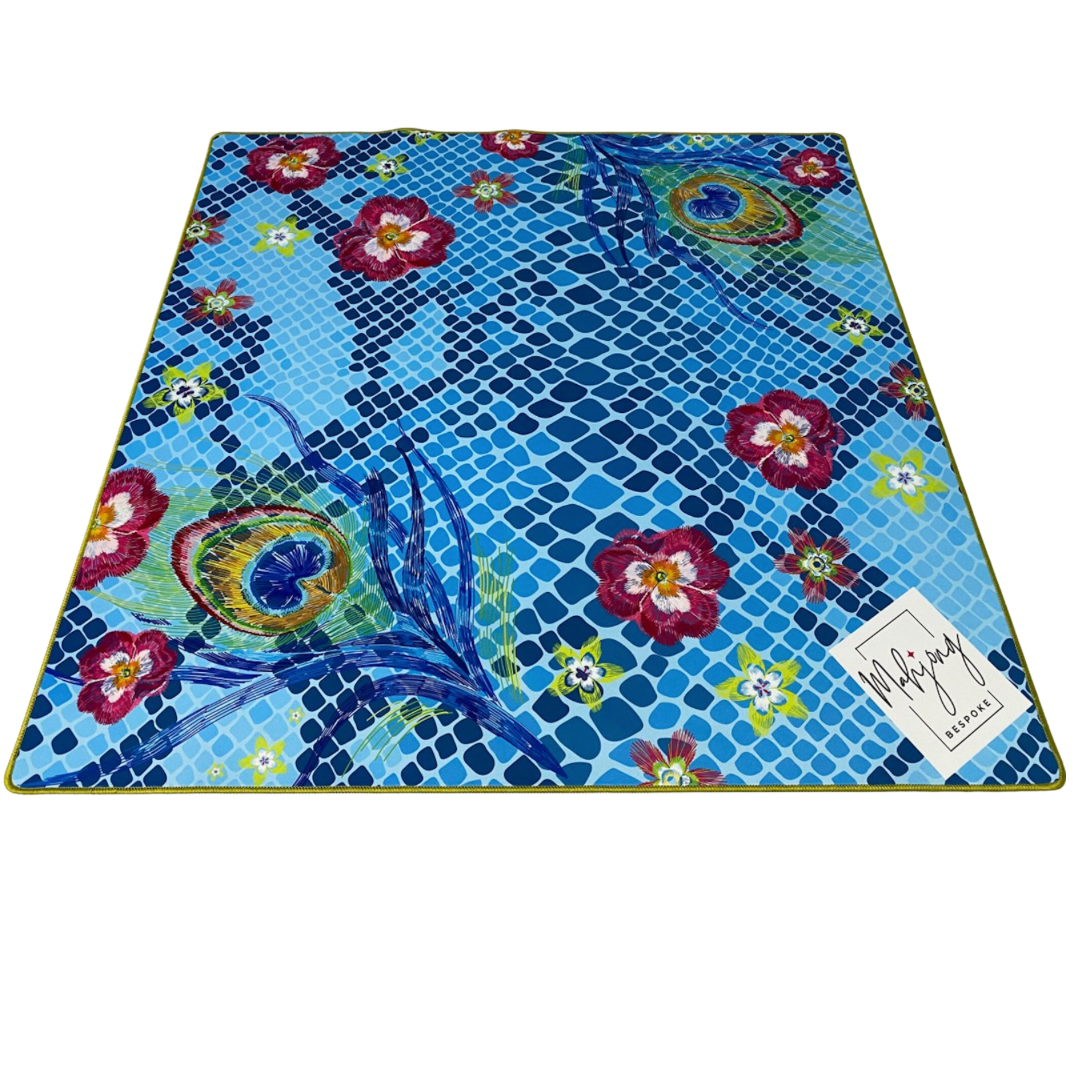 Mahjong Montage Leopard Beaded Scalloped Mat - FINAL SALE main image 1