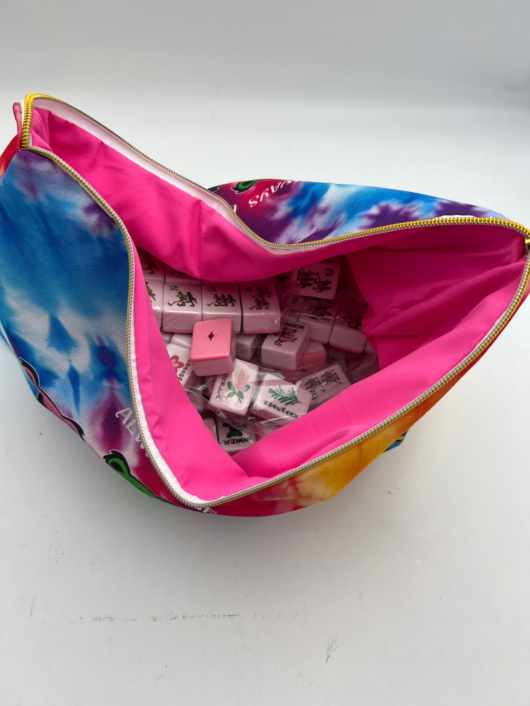 ODD LOTS LESS THAN PERFECT - GRATEFUL DEAD XL MEGA TILES - ROSE PINK WITH TILE BAG