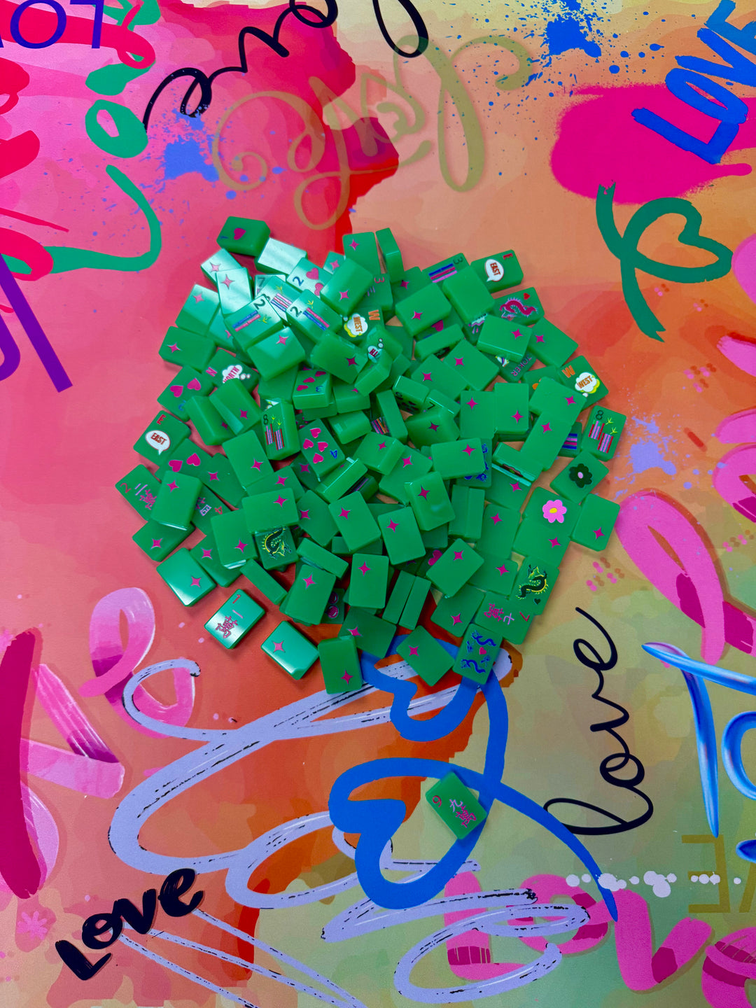Pop Diva Mahjong Tiles - Disco Green