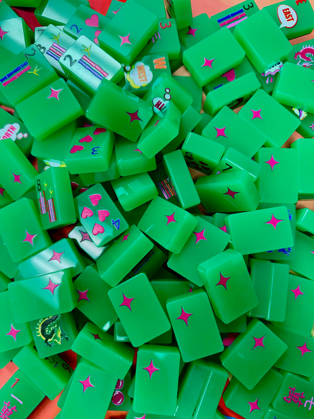 Pop Diva Mahjong Tiles - Disco Green