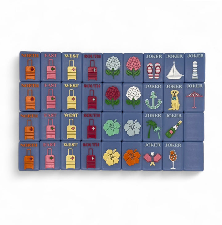 Bespoke X Gray Malin Beach Club Mahjong Tiles - Cabana Blue