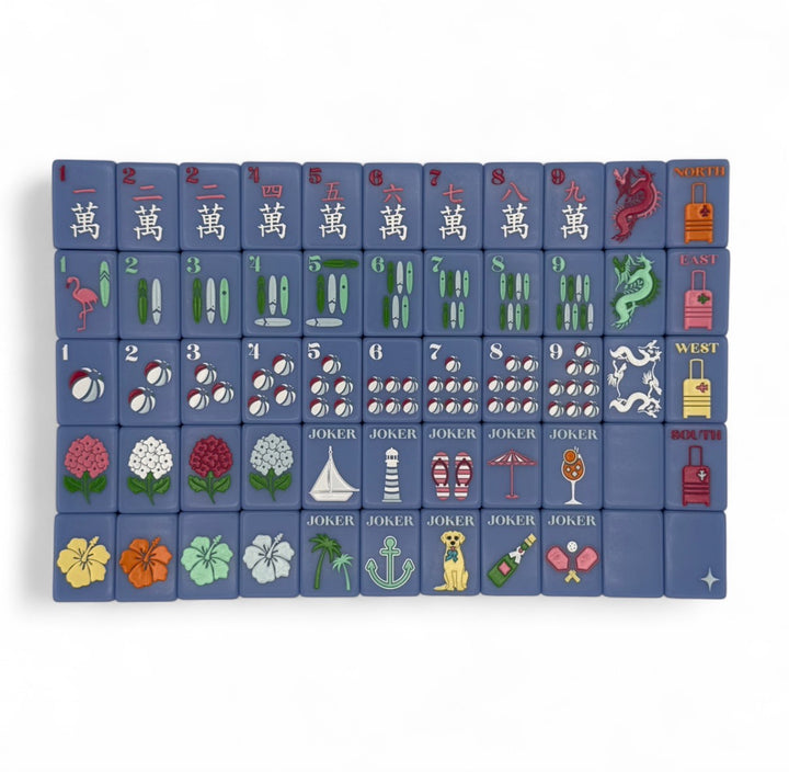 Bespoke X Gray Malin Beach Club Mahjong Tiles - Cabana Blue