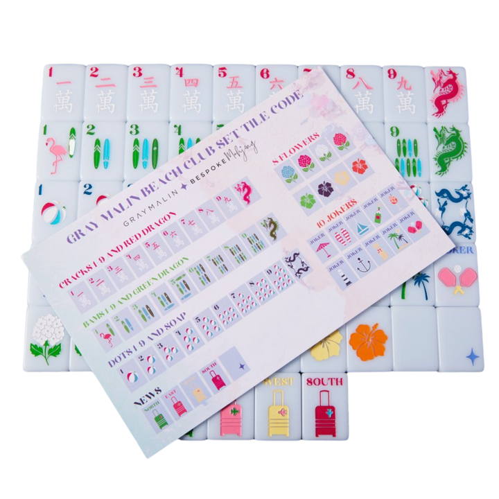 Bespoke X Gray Malin Beach Club Mahjong Tiles - Ocean Blue