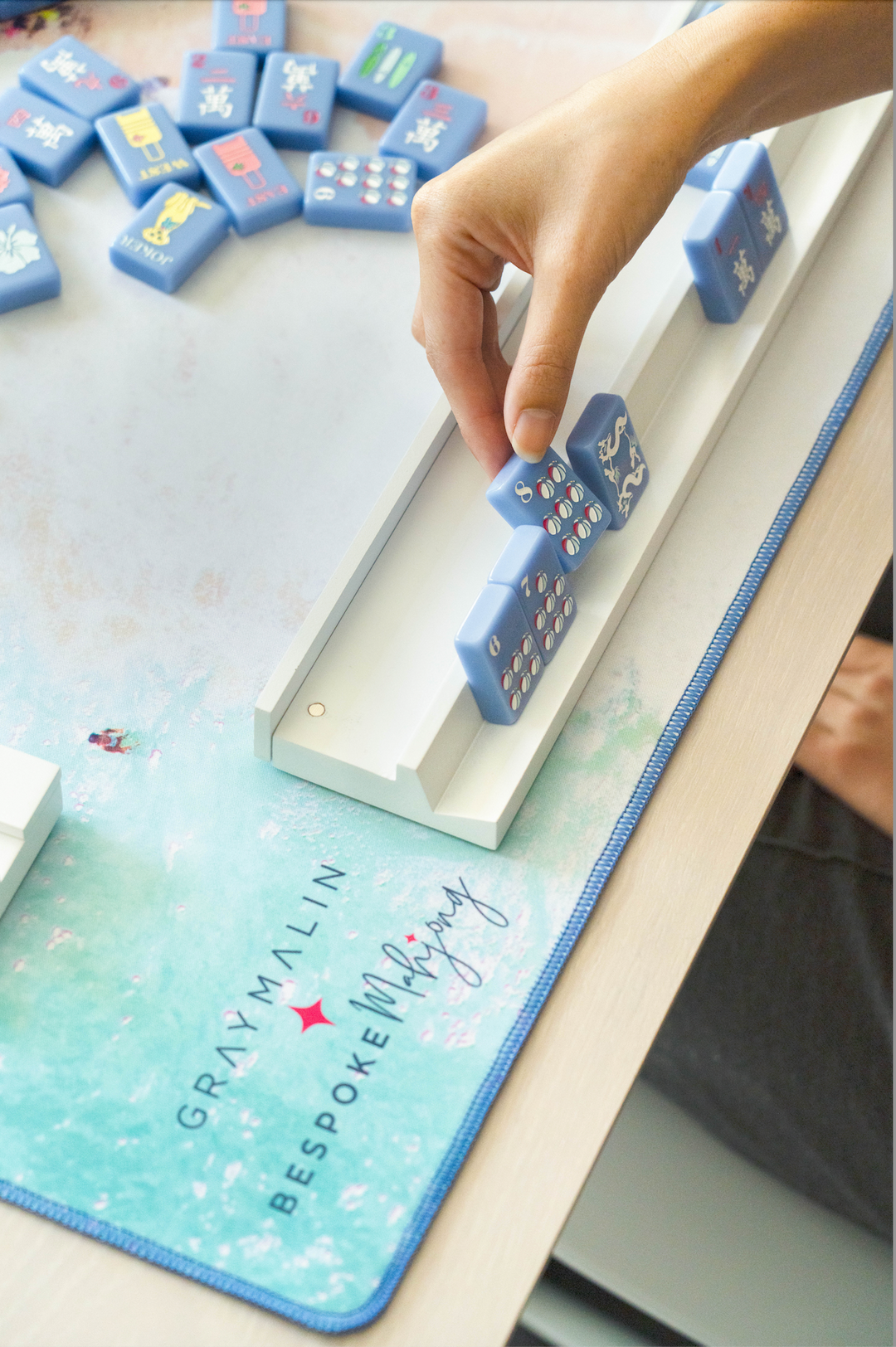 Bespoke Mahjong X Gray Malin Beach Club Mahjong Tiles - Cabana Blue