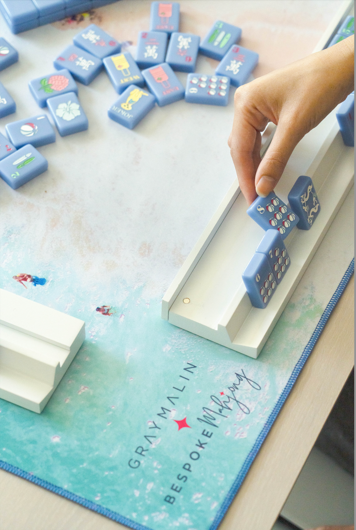 Bespoke Mahjong X Gray Malin Beach Club Mahjong Tiles - Cabana Blue