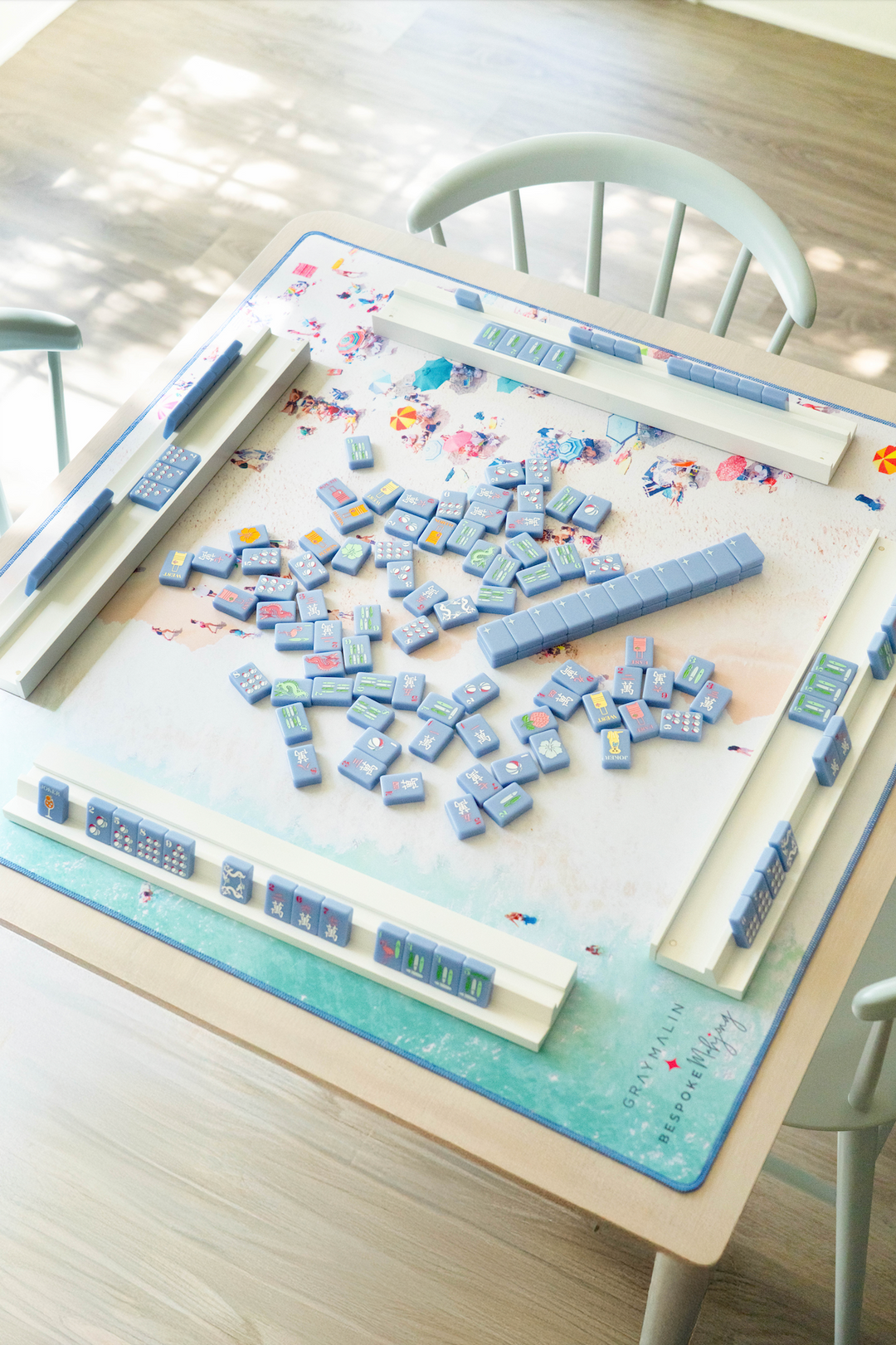 Bespoke Mahjong X Gray Malin Beach Club Mahjong Tiles - Cabana Blue