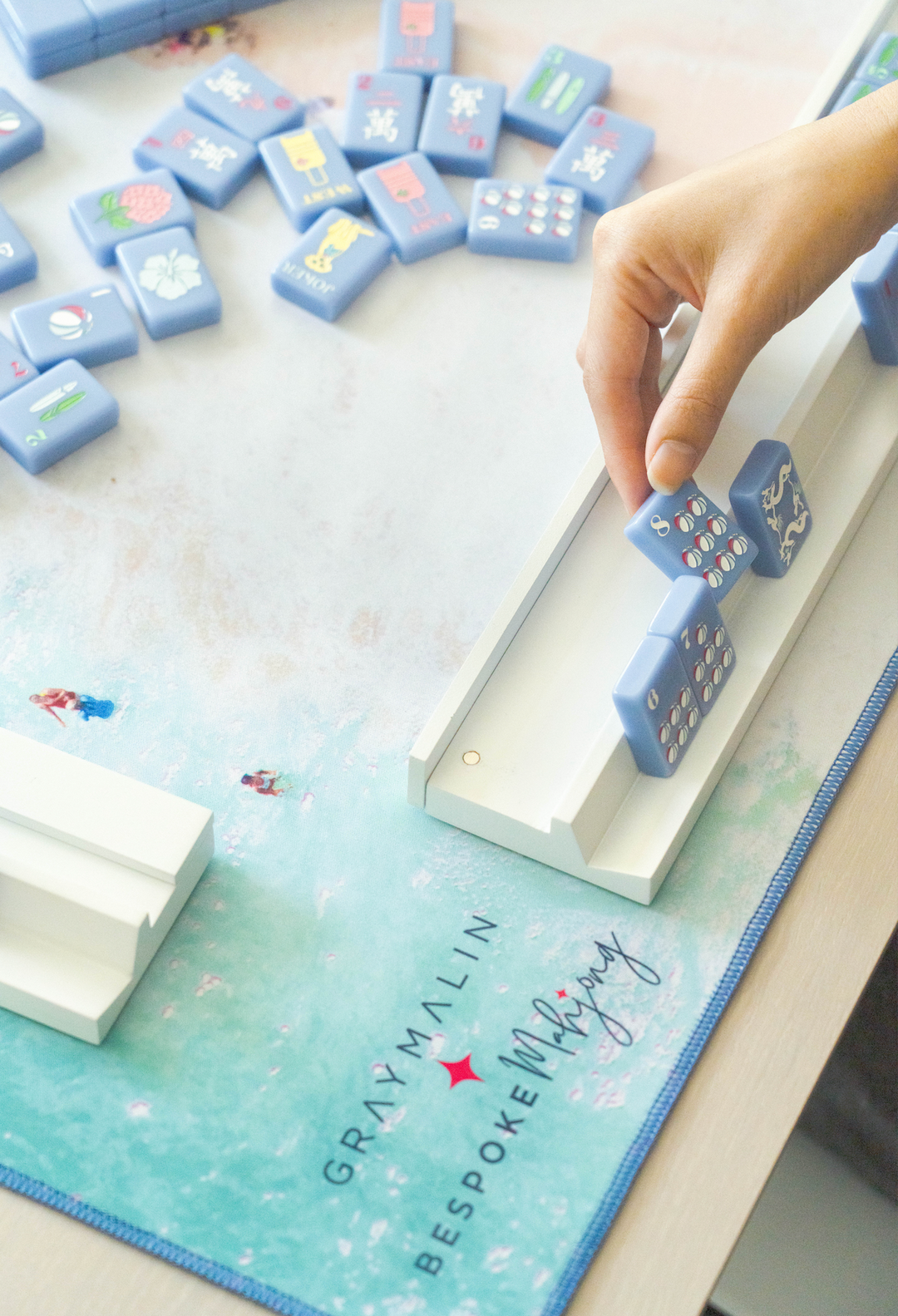 Bespoke Mahjong X Gray Malin Beach Club Mahjong Tiles - Cabana Blue