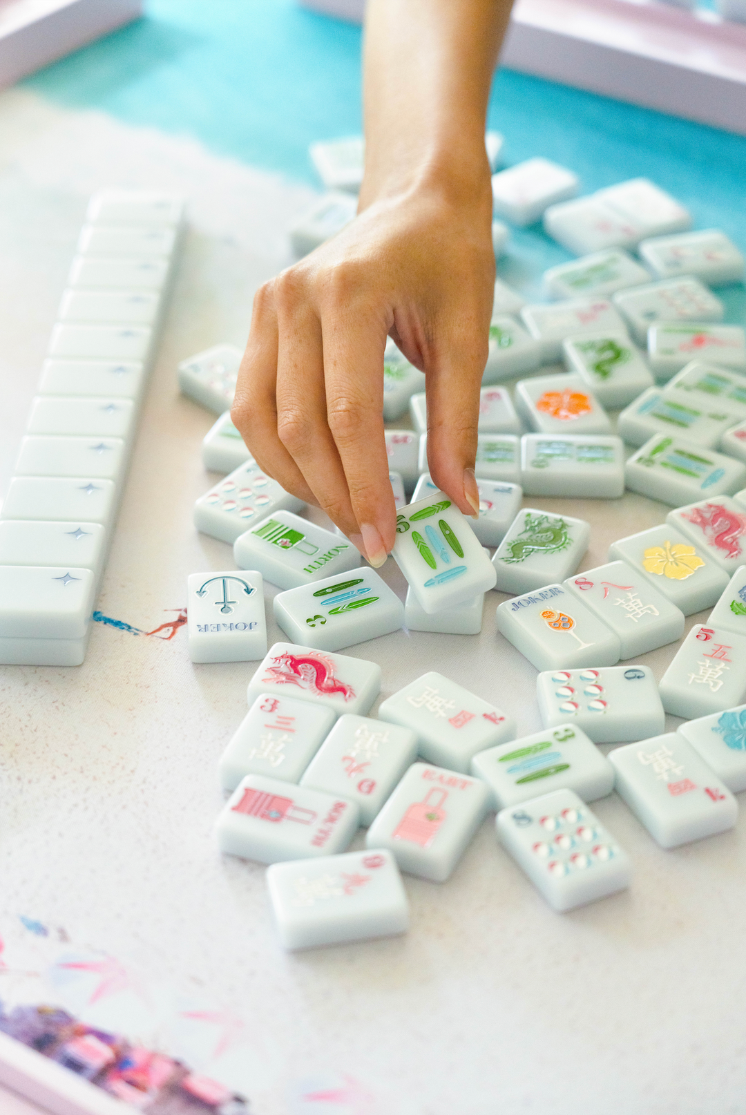 Bespoke Mahjong X Gray Malin Beach Club Mahjong Tiles - Ocean Blue