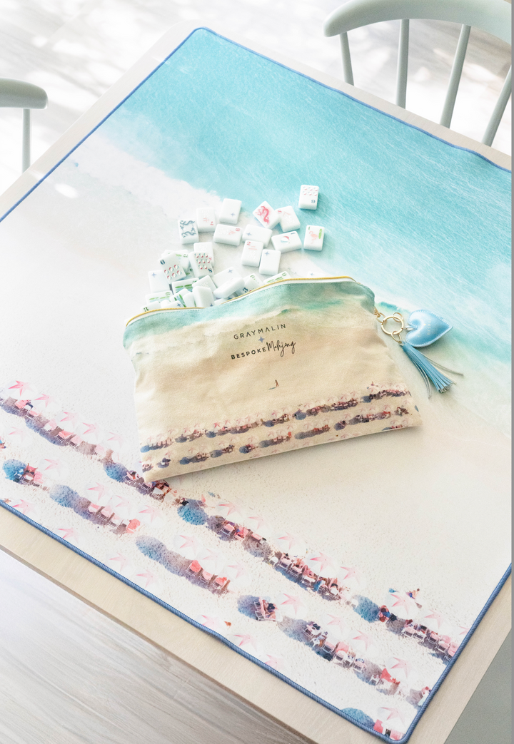 Bespoke Mahjong X Gray Malin Beach Club Mahjong Tiles - Ocean Blue