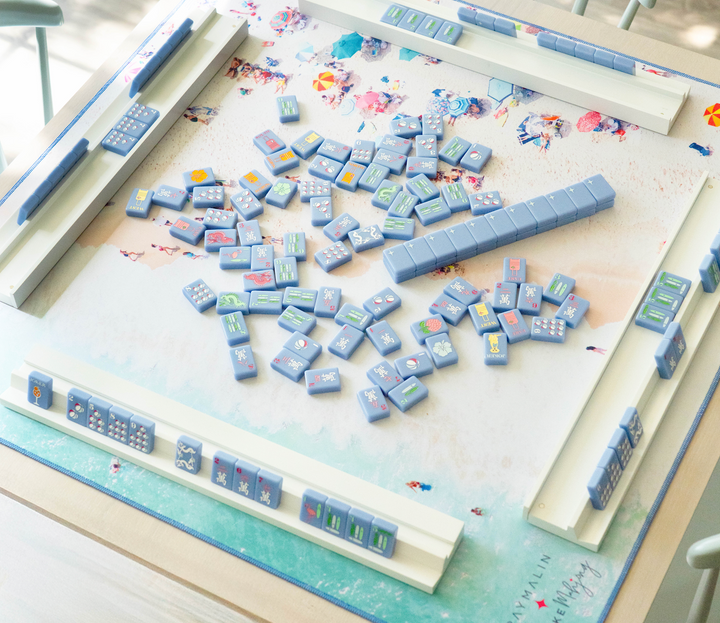 Bespoke Mahjong X Gray Malin Beach Club Mahjong Tiles - Cabana Blue