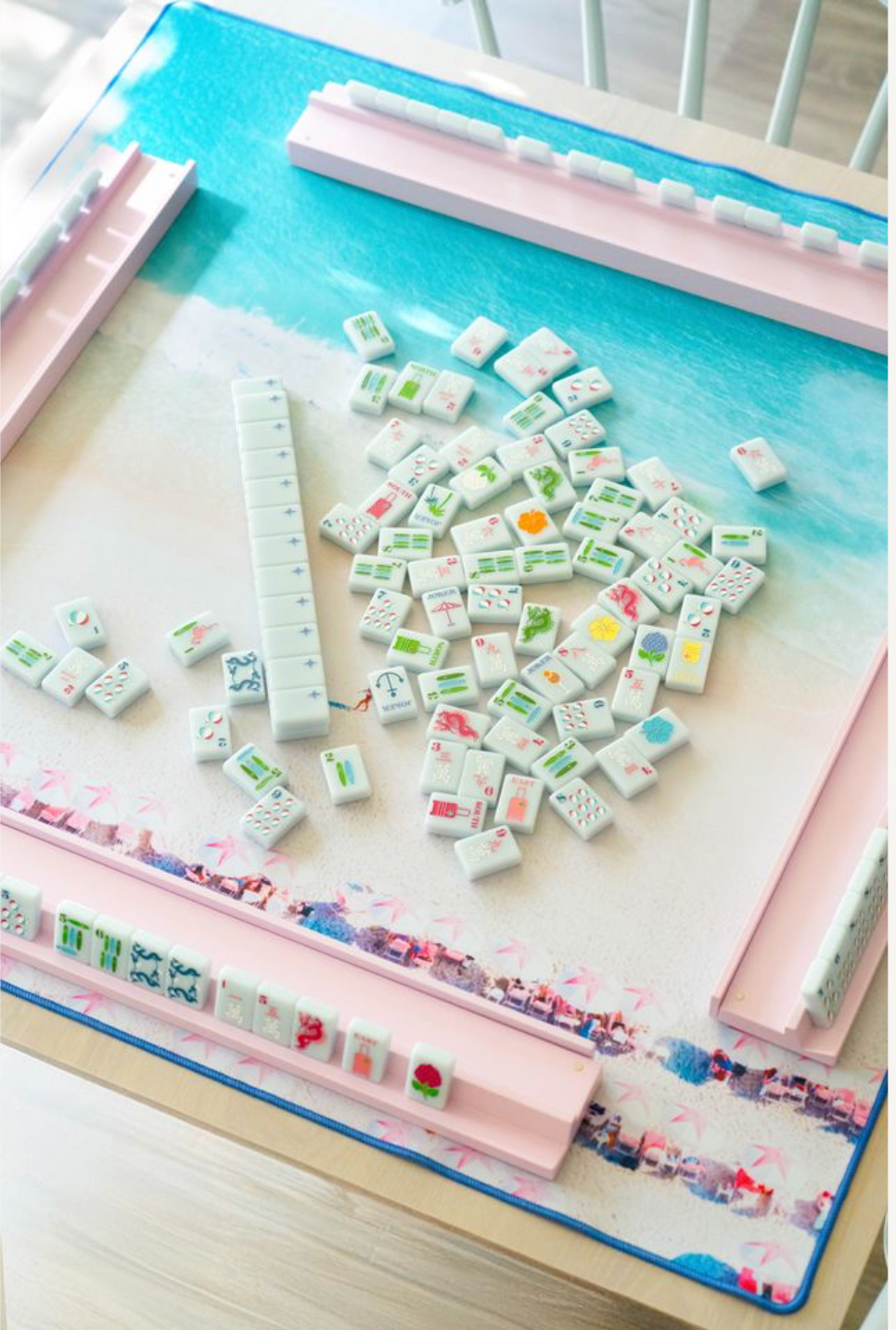 Bespoke Mahjong X Gray Malin Beach Club Mahjong Tiles - Ocean Blue