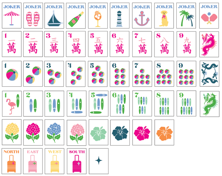 Bespoke Mahjong X Gray Malin Beach Club XL Mega Tiles - Cabana Blue