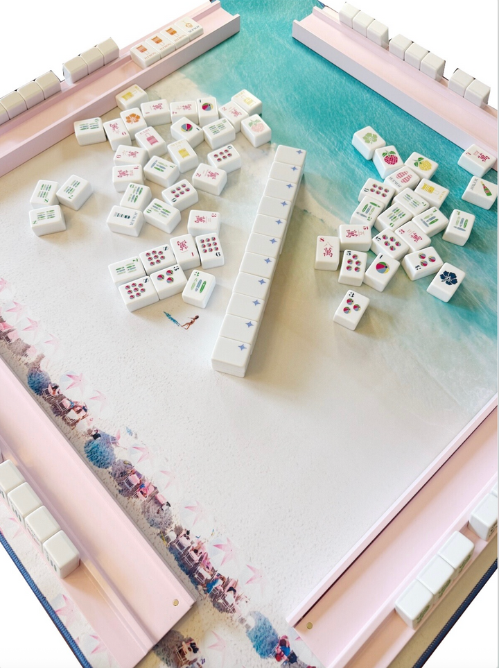 Bespoke Mahjong X Gray Malin Beach Club XL Mega Tiles - Ocean Blue