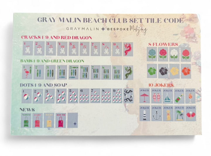 Bespoke Mahjong X Gray Malin Beach Club Mahjong Tiles - Ocean Blue