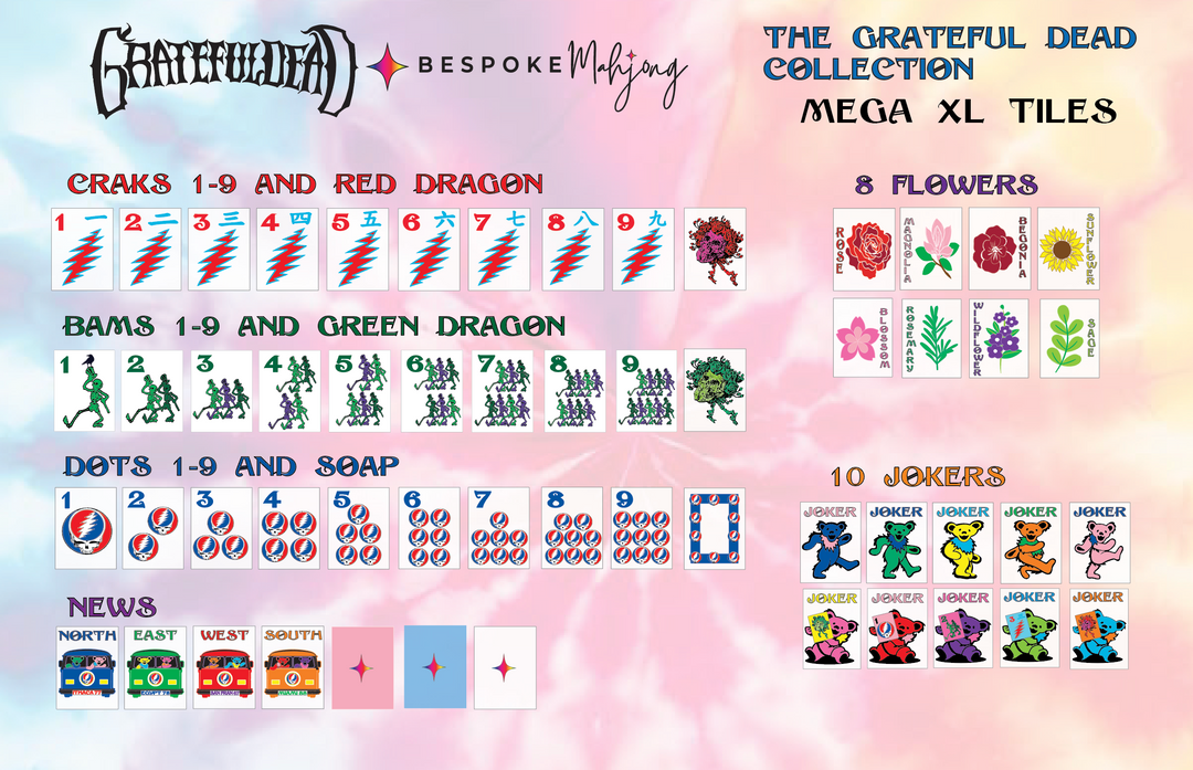 Grateful Dead x Bespoke Mahjong XL Mega Tiles - ROSE PINK