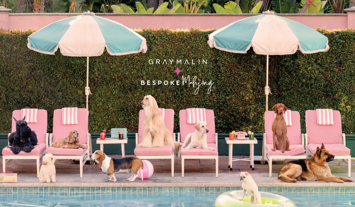 Bespoke X Gray Malin Getaway Dogs Beverly Hills Pool Tile Bag - XL Mega Size