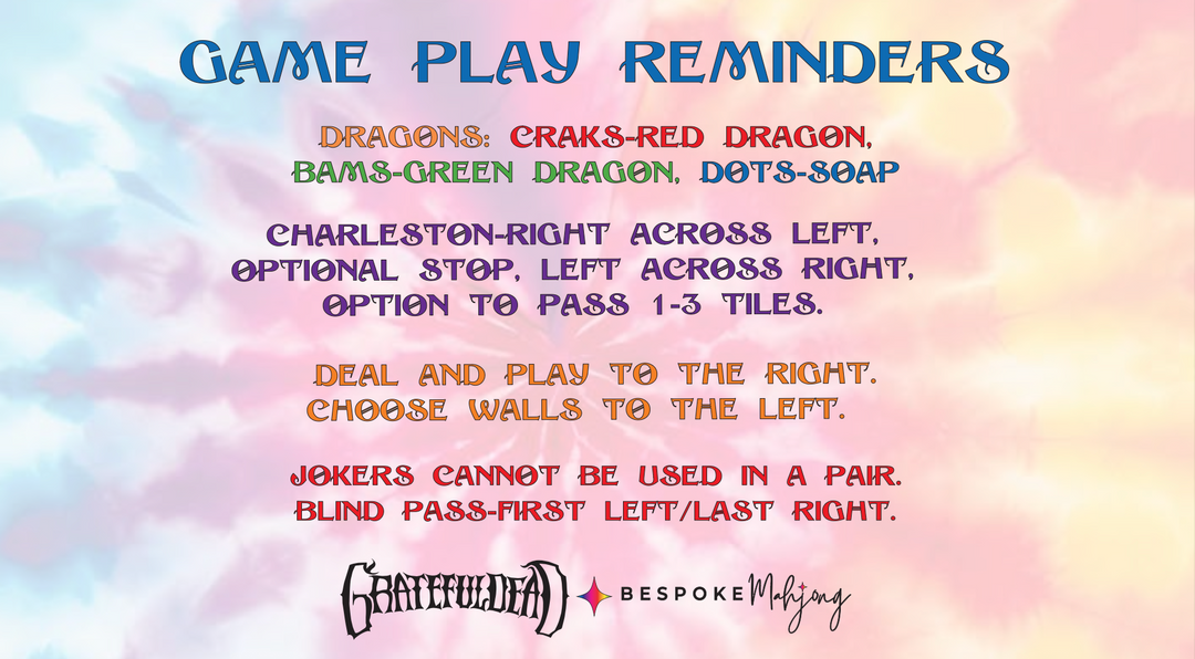 Grateful Dead x Bespoke Mahjong Travel Tiles Kit - COSMIC WHITE PEARL