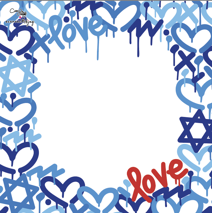 DOUBLE-SIDED MAT | Double the Fun/Bespoke x Corey Paige - HOLIDAY LOVE MAT - BLUE