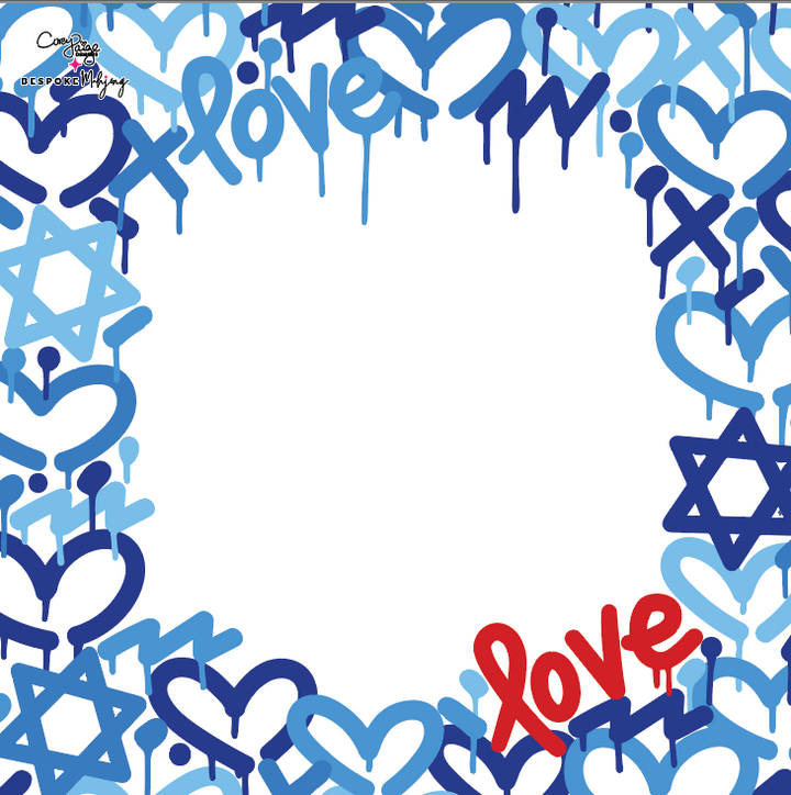DOUBLE-SIDED MAT | Double the Fun/Bespoke x Corey Paige - HOLIDAY LOVE MAT - BLUE