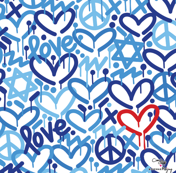 DOUBLE-SIDED MAT | Double the Fun/Bespoke x Corey Paige - HOLIDAY LOVE MAT - BLUE