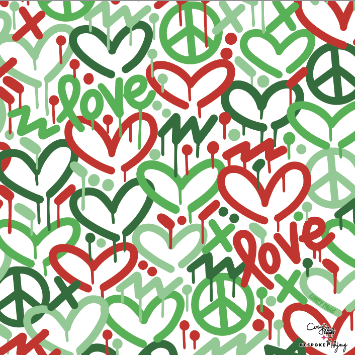 DOUBLE-SIDED MAT | Double the Fun/Bespoke x Corey Paige - HOLIDAY LOVE MAT - RED/GREEN