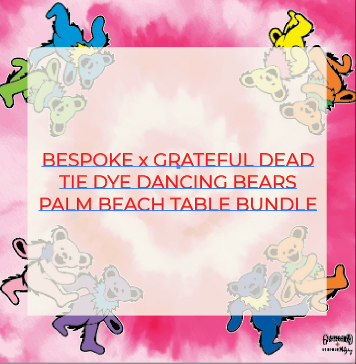 SPECIAL ORDER - THE PALM BEACH TABLE - GRATEFUL DEAD x BESPOKE MAHJONG - TIE DYE DANCING BEARS (Copy)