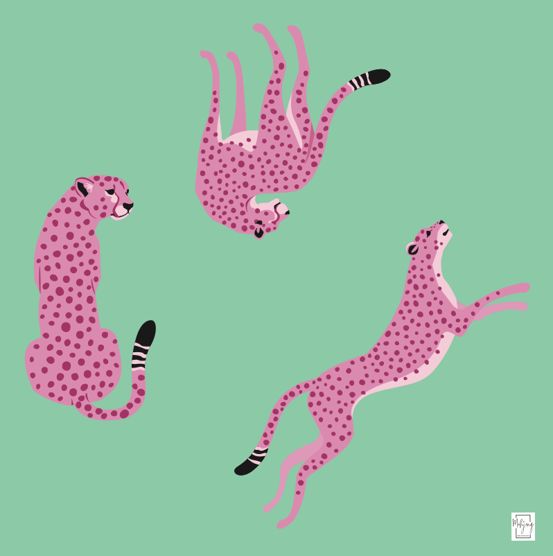 COMING SOON - FLIRTY LEOPARDS MAT - MINT JULEP