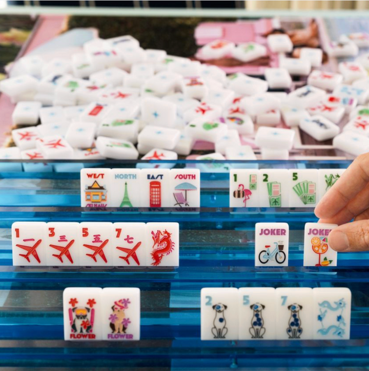 Bespoke X Gray Malin Getaway Dogs Mahjong Tiles - Bright White