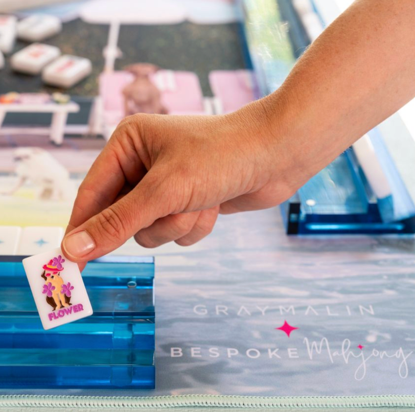 Bespoke X Gray Malin Getaway Dogs Mahjong Tiles - Bright White