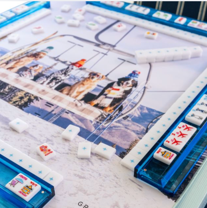 Bespoke X Gray Malin Getaway Dogs Mahjong Tiles - Bright White