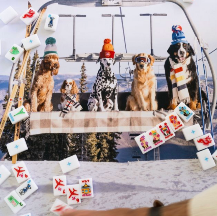 Bespoke X Gray Malin Getaway Dogs Mahjong Tiles - Bright White
