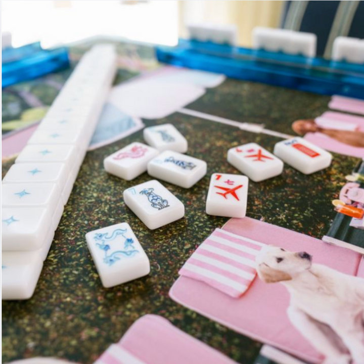 Bespoke X Gray Malin Getaway Dogs Mahjong Tiles - Bright White