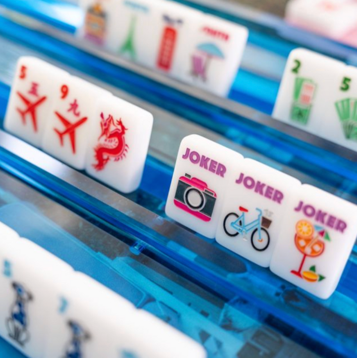Bespoke X Gray Malin Getaway Dogs Mahjong Tiles - Bright White