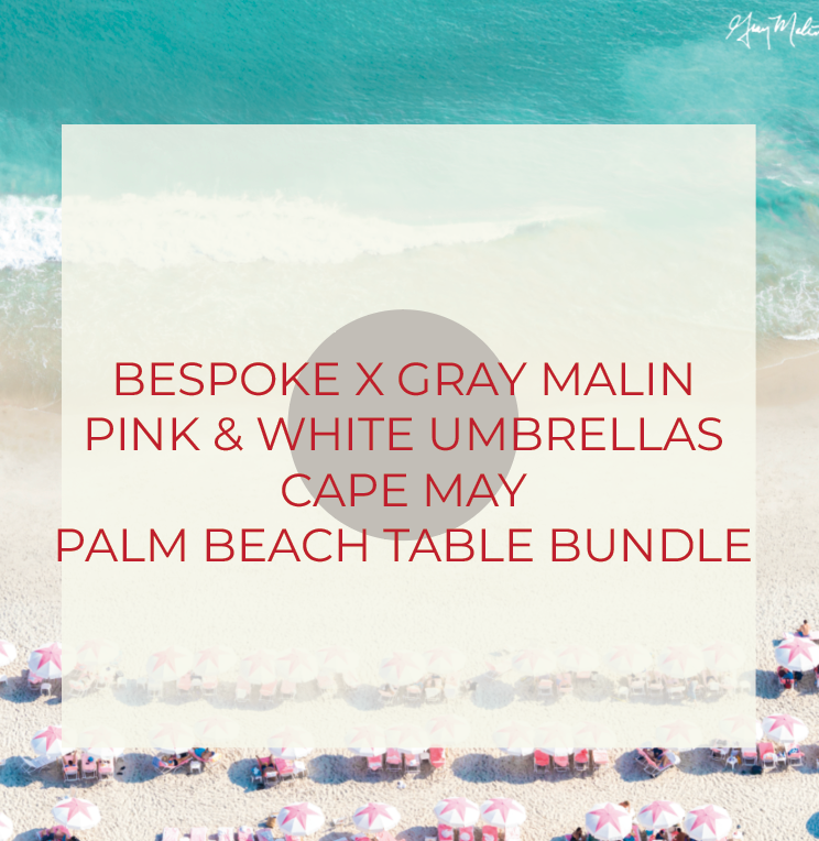 SPECIAL ORDER - Bespoke X Gray Malin Palm Beach All Acrylic Gray Malin Bundle - Pink and White Umbrellas, Cape May