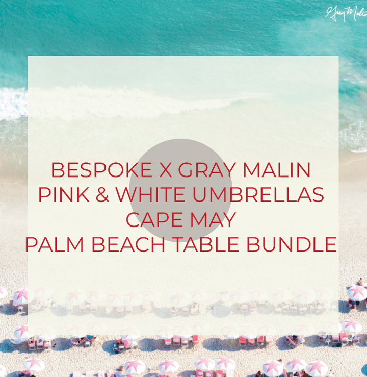SPECIAL ORDER - Bespoke X Gray Malin Palm Beach All Acrylic Gray Malin Bundle - Pink and White Umbrellas, Cape May