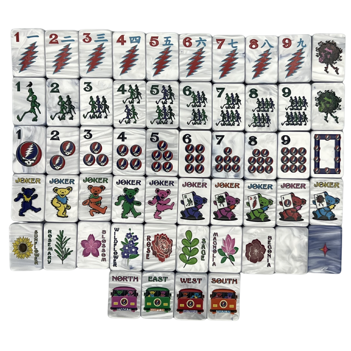 Grateful Dead x Bespoke Mahjong   - STEALIE BLUE TIE DYE PEARL