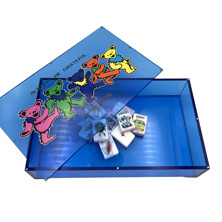 Grateful Dead x Bespoke Mahjong Acrylic Box - Stealie Blue
